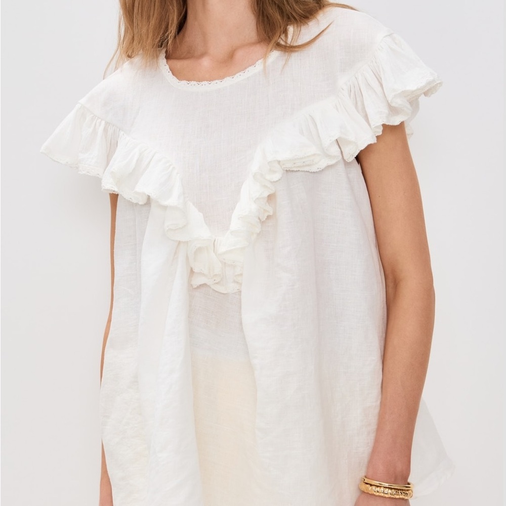 Elegant White Ruffle Top